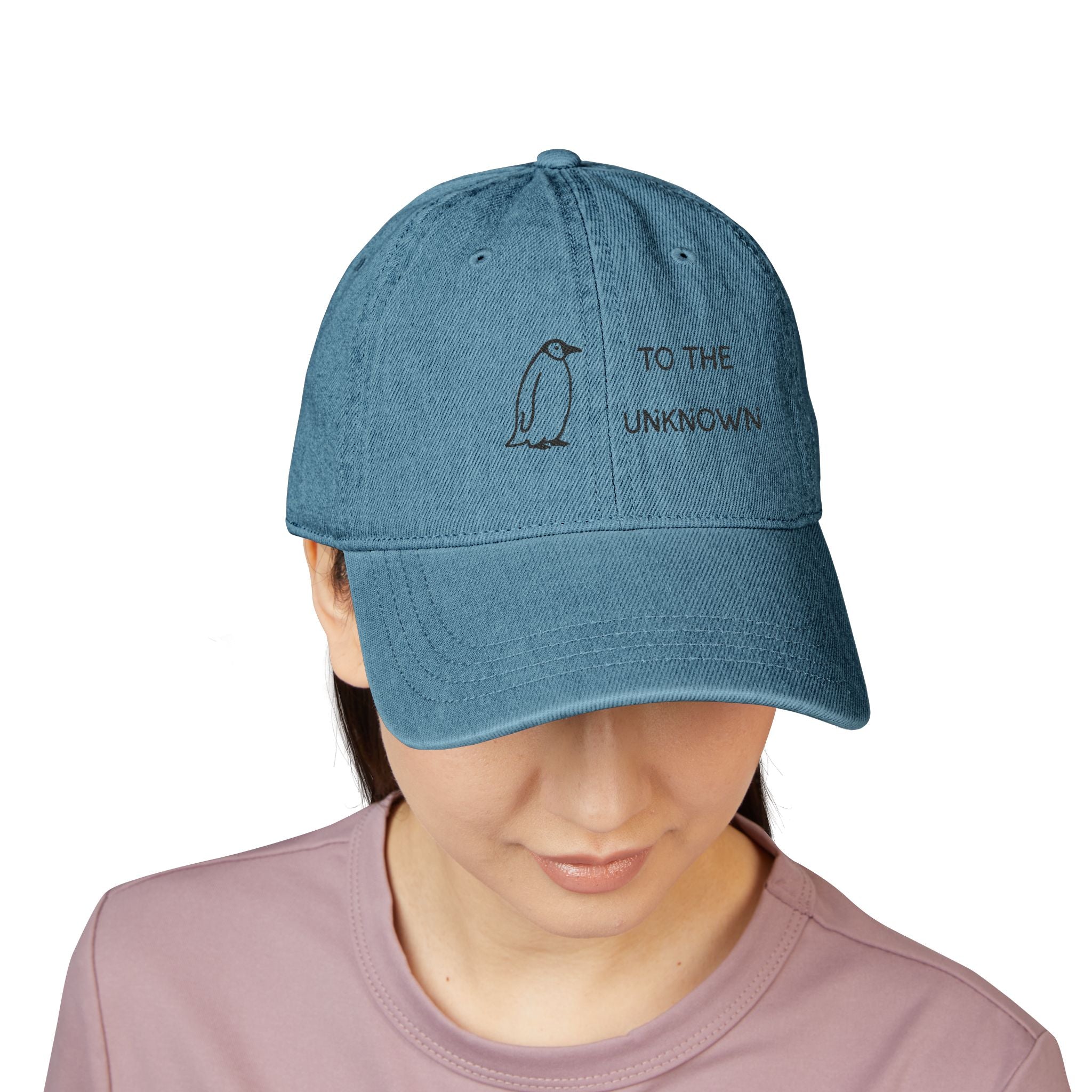 'To The Unknown' Embroidered Denim Baseball Hat